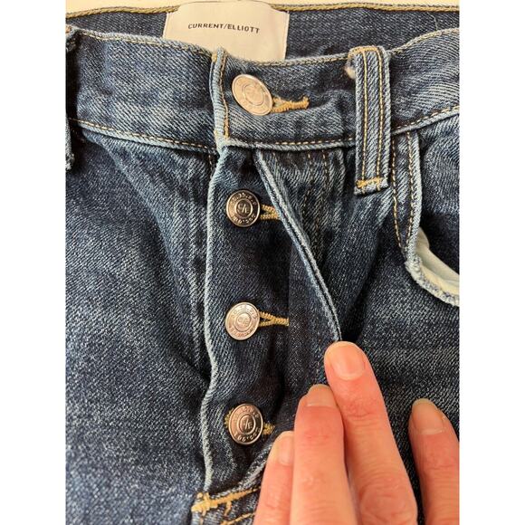 Current Elliott Womens 28 Blue‎ Denim Jeans Frayed Hem Capsule Crop - Picture 3 of 14